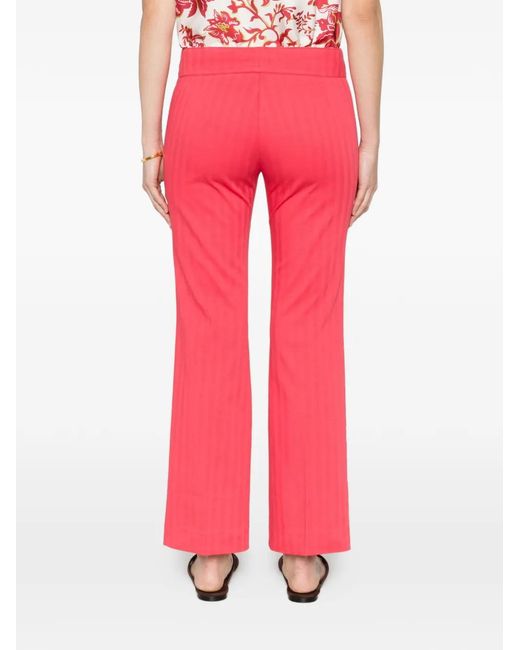 Etro Red Cotton Elastane Pants
