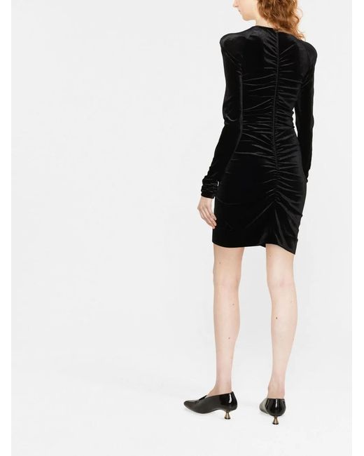 Philosophy Di Lorenzo Serafini Black Ruched Velvet Mini Dress