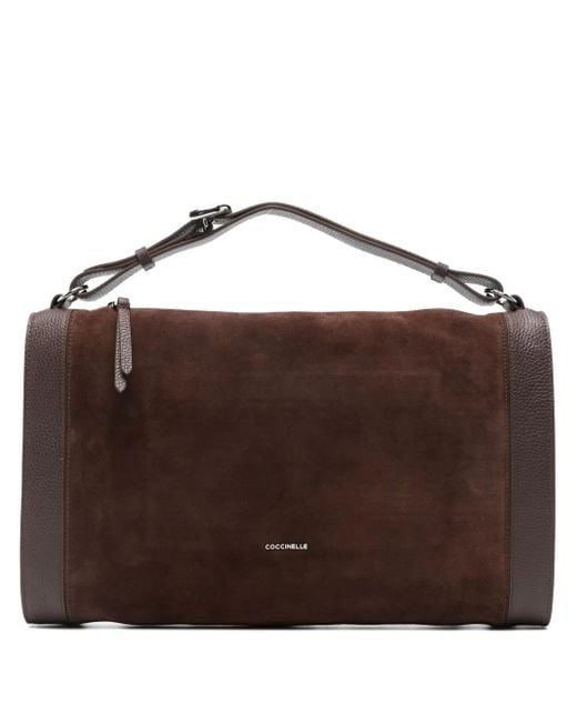 Borsa Tote Con Inserti di Coccinelle in Brown