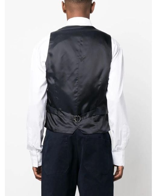 Lardini Blue Logo-Patch Waistcoat for men
