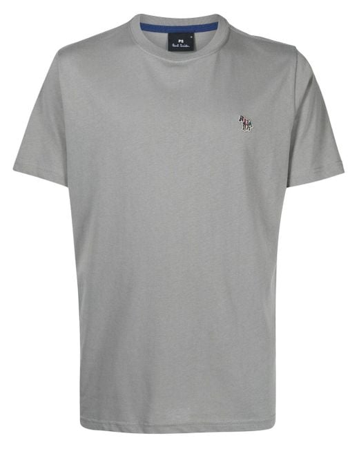 PS by Paul Smith Cotton Zebra Logo-patch T-shirt in Grey (Gray) for Men |  Lyst