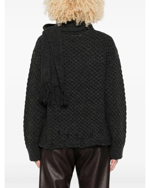 MM6 by Maison Margiela Black Chunky-Knit Sweater
