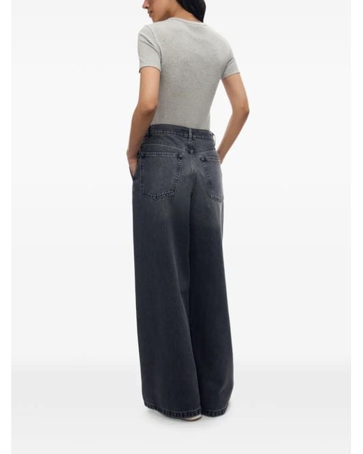 12 STOREEZ Blue 433 Belt-Loops Wide-Leg Jeans