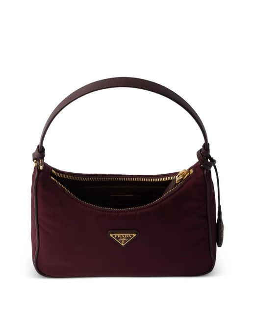 Prada Purple Re-Edition 2005 Re-Nylon And Saffiano Mini Bag