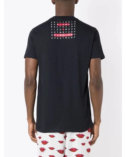 Amir Slama Black Graphic-Print Cotton T-Shirt