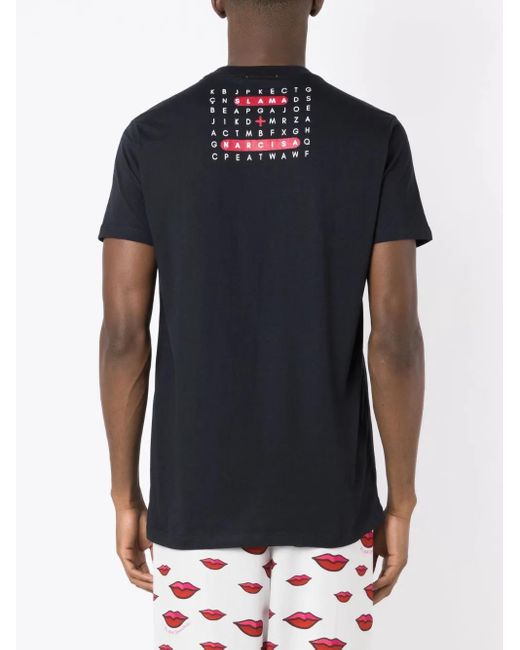 Amir Slama Black Graphic-Print Cotton T-Shirt