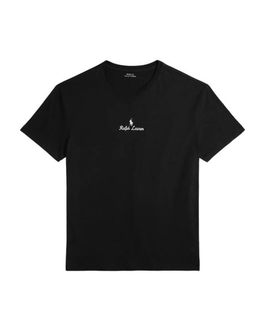 Polo Ralph Lauren Black Logo-Embroidered T-Shirt for men