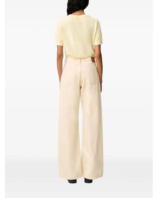 Claudie Pierlot Natural High-Waisted Flared Denim Jeans