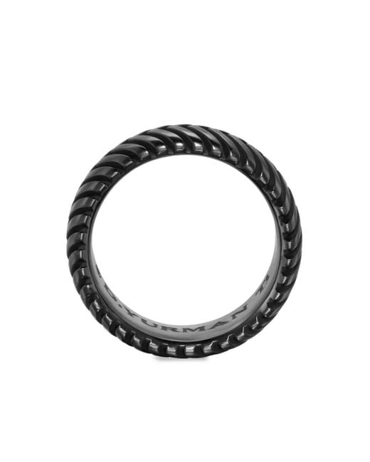 David Yurman Black Chevron Band Ring for men