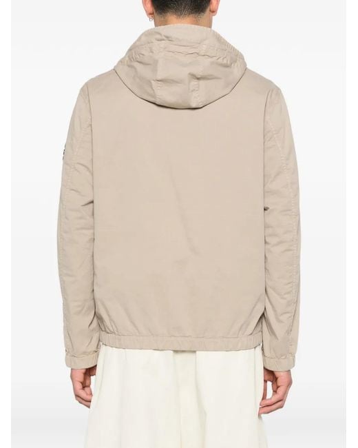Stone Island Natural Reinforced Hooded Jacket With Dual Pockets for men