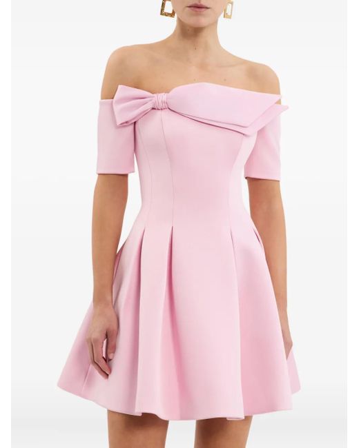 Robe Courte Aymee À Détail De Nœud Rebecca Vallance en coloris Pink