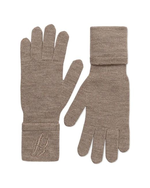 Emporio Armani Natural Gants À Broderies