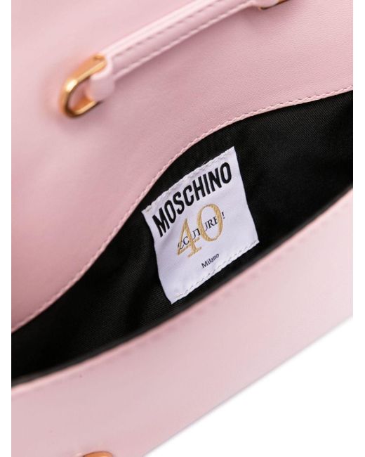 Bolso de hombro con apliques florales Moschino de color Pink