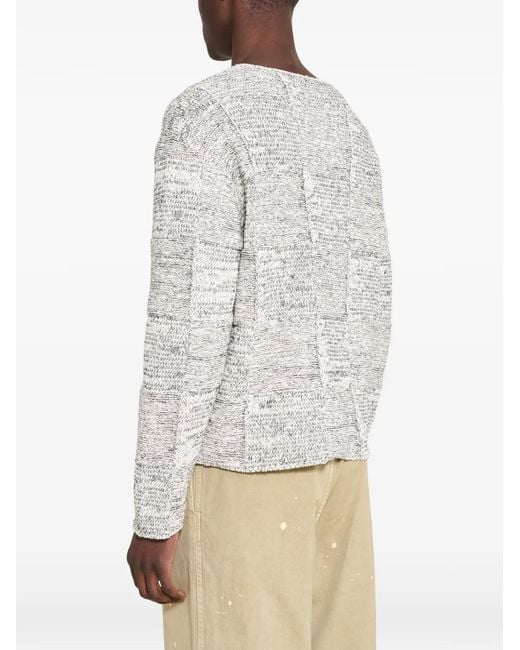 Auralee Gray Structured Boat-Neck Sweater for men