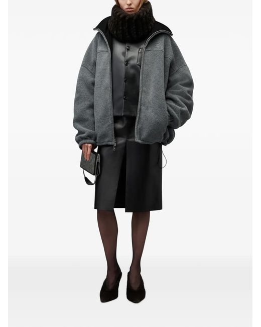 Alexander Wang Gray Reversible Funnel-Neck Track Jacket
