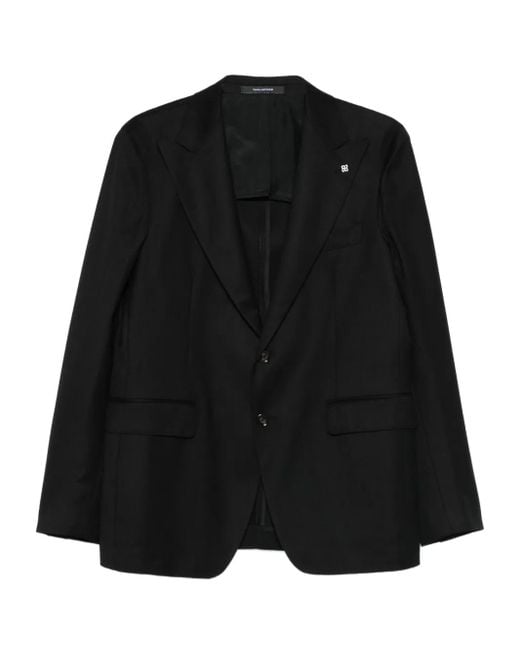 Tagliatore Black Button Pin-Detail Blazer for men