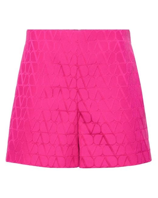 Short de tailleur à logo en jacquard Valentino Garavani en coloris Pink