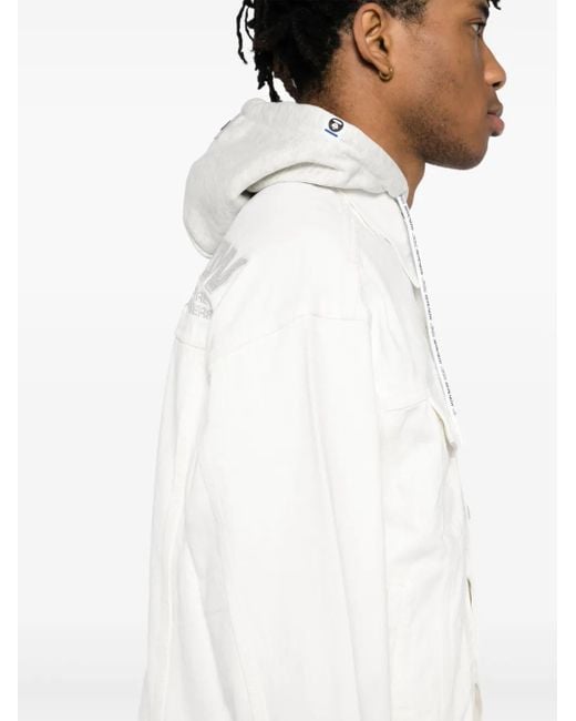 Aape By A Bathing Ape White Aapenow Denim Jacket for men
