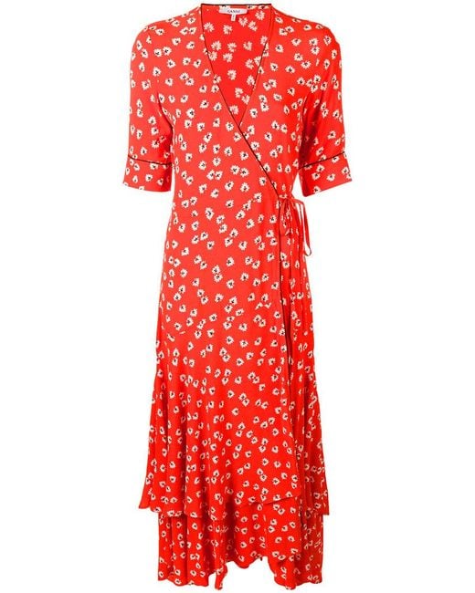 ganni big apple red dress Ganni Tilden Mesh Dress