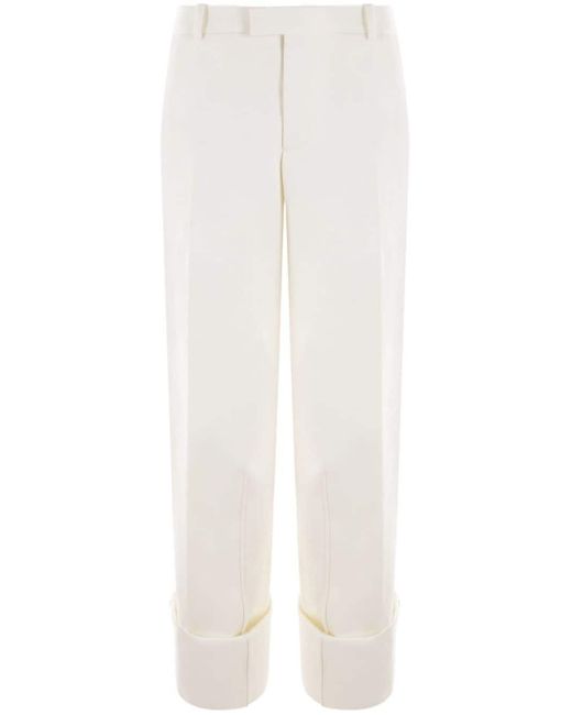 Bottega Veneta White Grain De Poudre Tailored Trousers