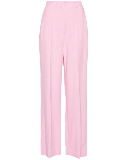 Nanushka Pink Zoelle High-Waist-Hose mit weitem Bein