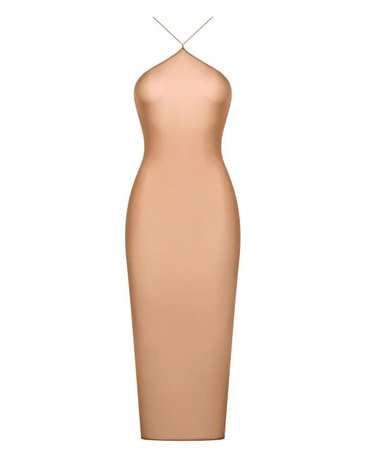 Vestido French Kiss Light midi con espalda abierta Maison Close de color White