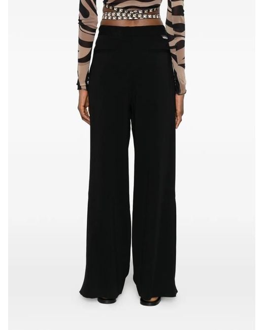 Just Cavalli Black Side-Slit Trousers