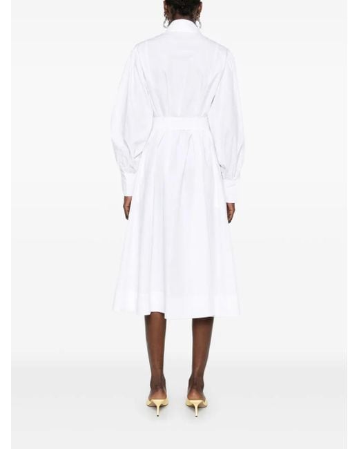 Karl Lagerfeld White Shirt Dress With Bow Detail