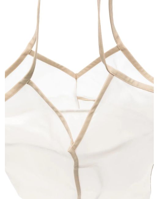 Hereu White Double-Handle Tote Bag