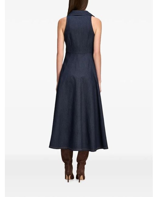 Cinq À Sept Blue Sherri Twist-Detail Denim Midi Dress