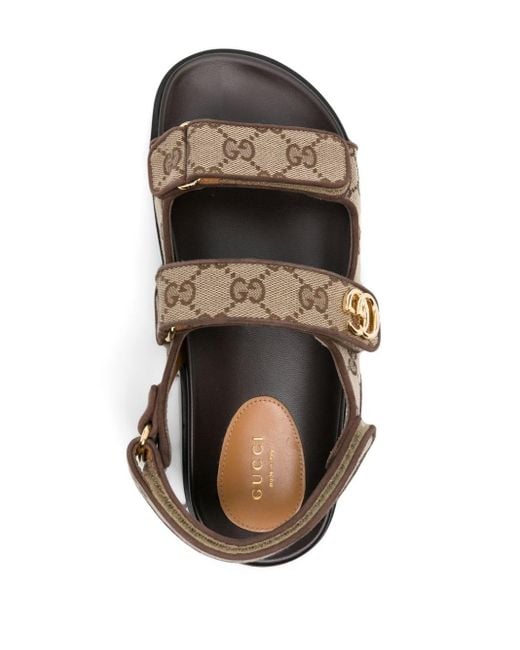Gucci GG Supreme Canvas Sandalen in het Brown