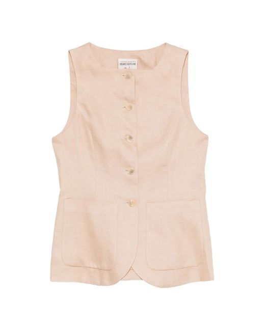 Semicouture Natural Button-Up Waistcoat
