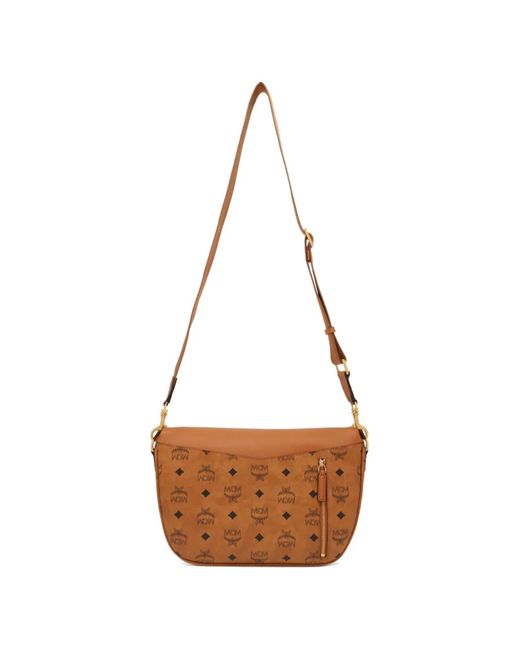MCM White Patterned Crossbody Bag