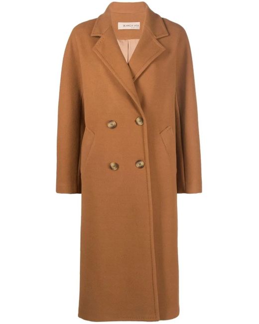 Blanca Vita Jas Met Dubbele Rij Knopen in het Brown