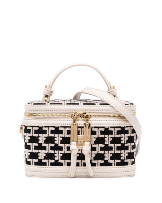 Elisabetta Franchi All-over Graphic-print Makeup Bag in White