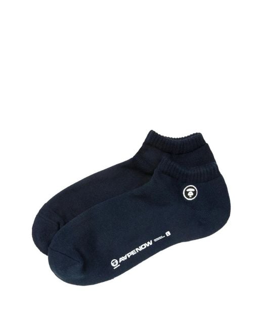 Aape By A Bathing Ape Blue Logo Socks for men