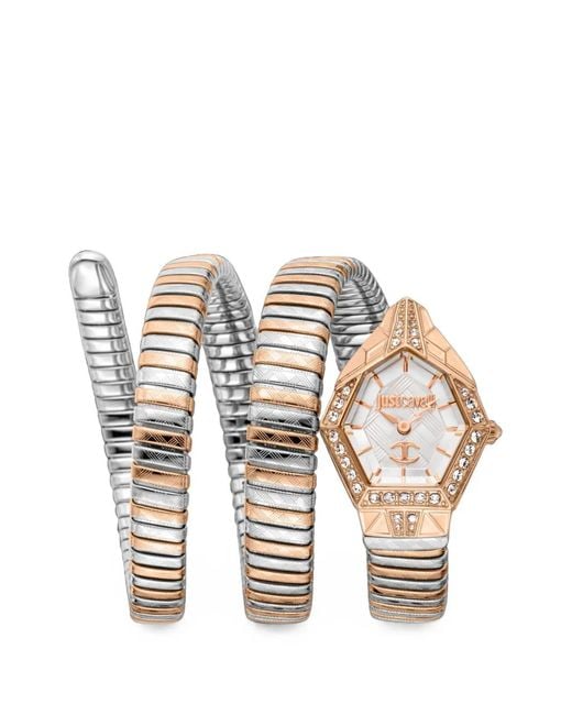 Just Cavalli Metallic Mesmerizing Snake-Shaped 23Mm Watch