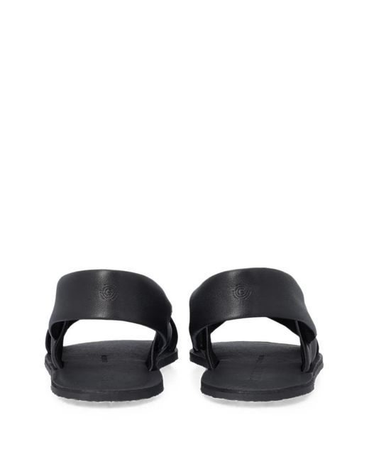 Groundies White Crossover-Strap Sandals