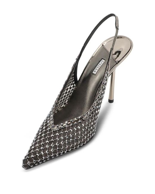Le Silla White 100Mm Gilda Crystal-Embellished Slingback Pumps