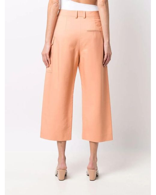 Stella McCartney Orange Cropped Straight-Leg Trousers