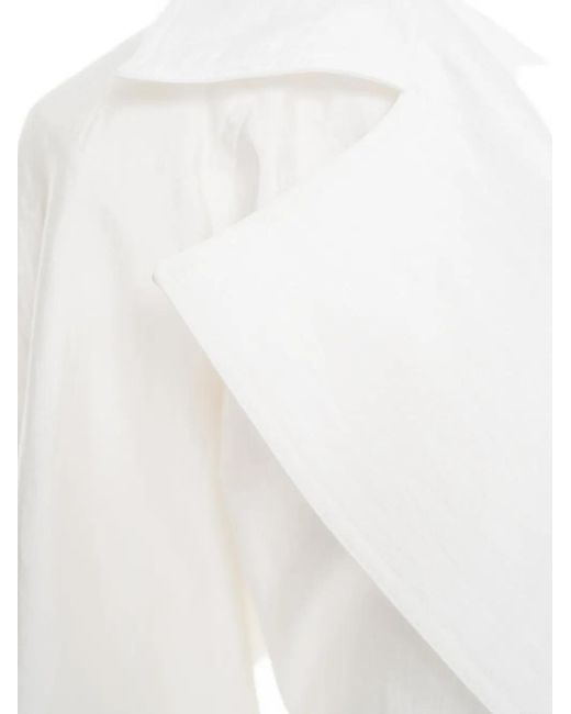 Ana Radu White Lumiere Belted Trench Coat