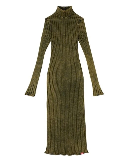 DIESEL Green D-Wavya Stretch Cotton Midi Dress