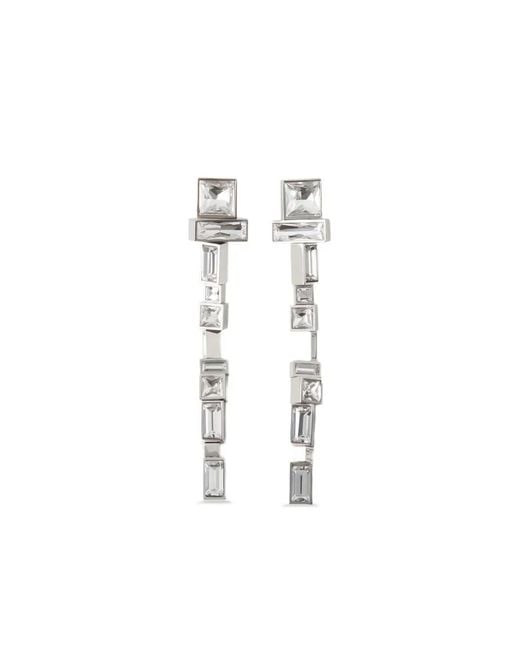 Lanvin White Crystal-Embellished Earrings