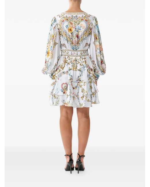 Camilla White Long-Sleeve Mini Dress