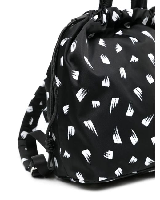 Agnes B. Black Printed Backpack for men