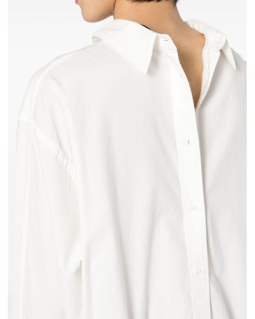 Chemise en coton à manches longues Hed Mayner pour homme en coloris White