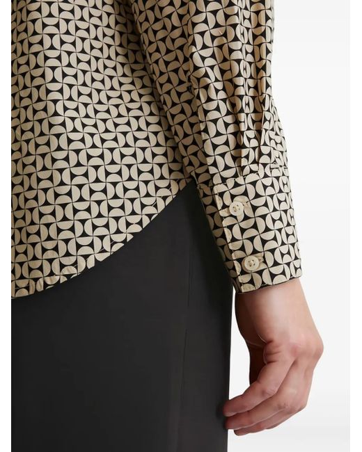Marc O' Polo Blouse Met Kraag En Patroon in het Gray