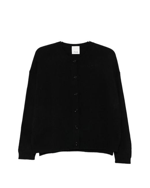 Allude Black Button-Up Cardigan