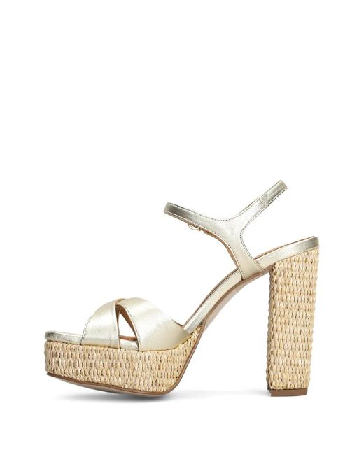 Pedro Miralles Metallic-Effect Raffia-Platform Sandals