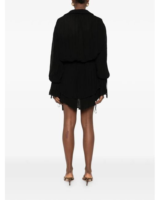 Blumarine Black Lace-Trim Mini Dress
